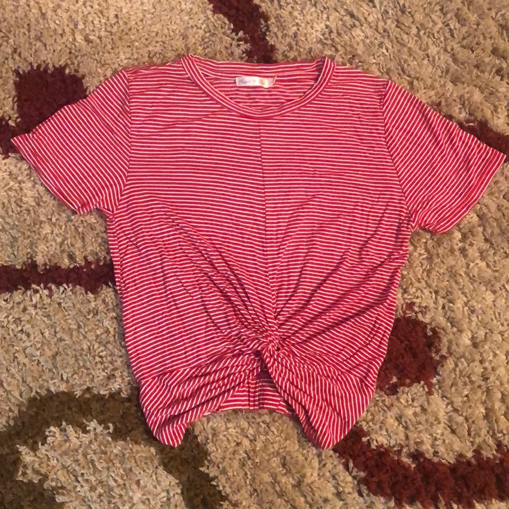 Striped Red & White Croptop